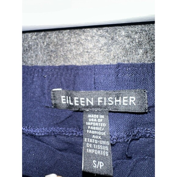 EILEEN FISHER Women's Size S/P Navy Blue Stretch Pull-On Straight Leg Pants - Picture 4 of 10